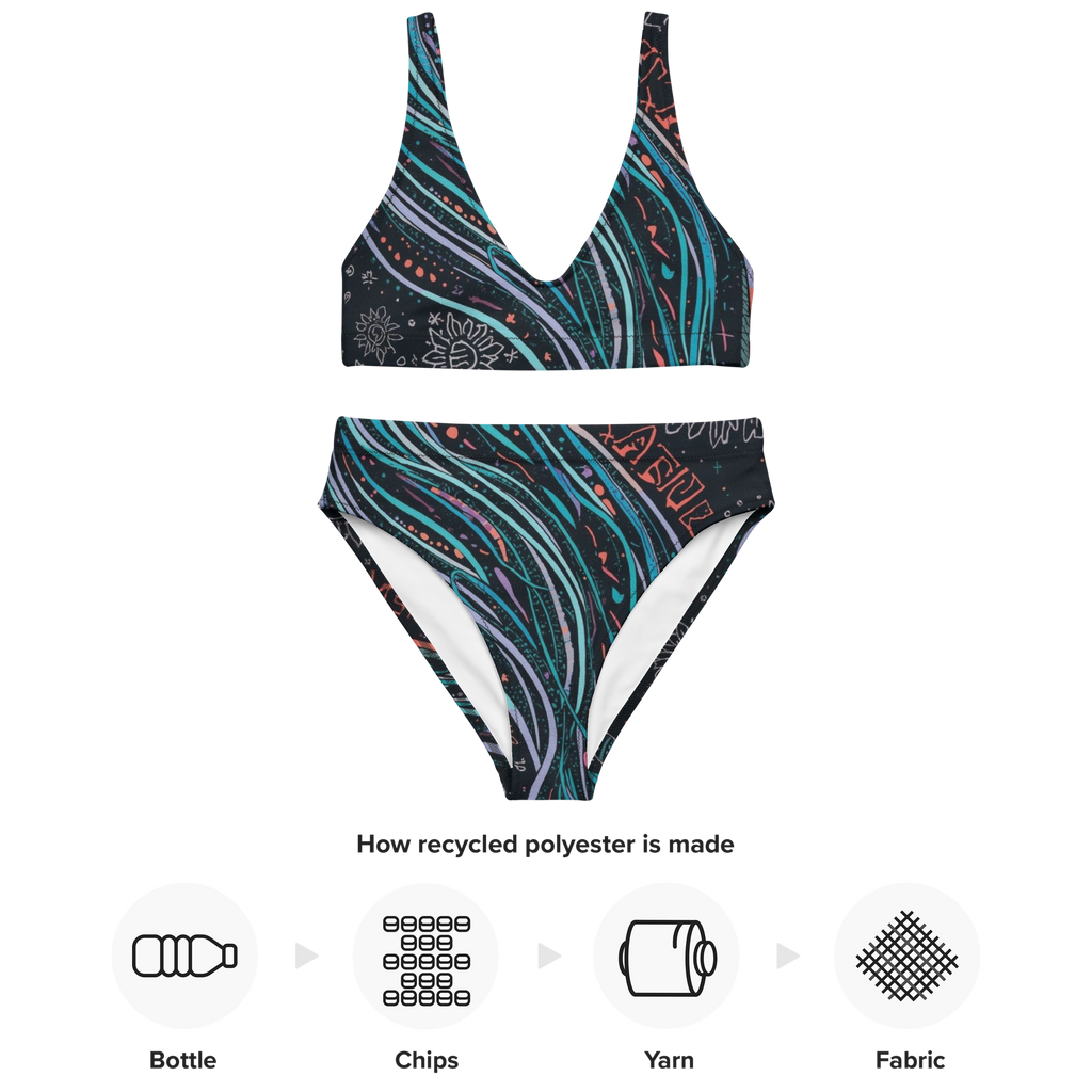 BLACK LINES Bikini reciclado talle alto